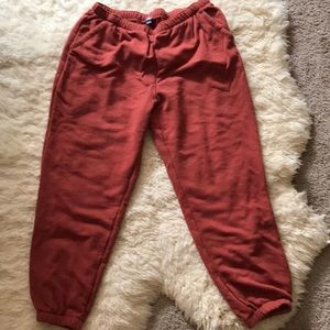 Aerie jogger pants in a beautiful rust color